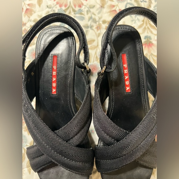 VINTAGE PRADA PLATFORM SANDALS 6 US / 36 EU - Picture 8 of 12
